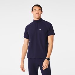 FIGS Timmons Mock Neck Zip Scrub Top