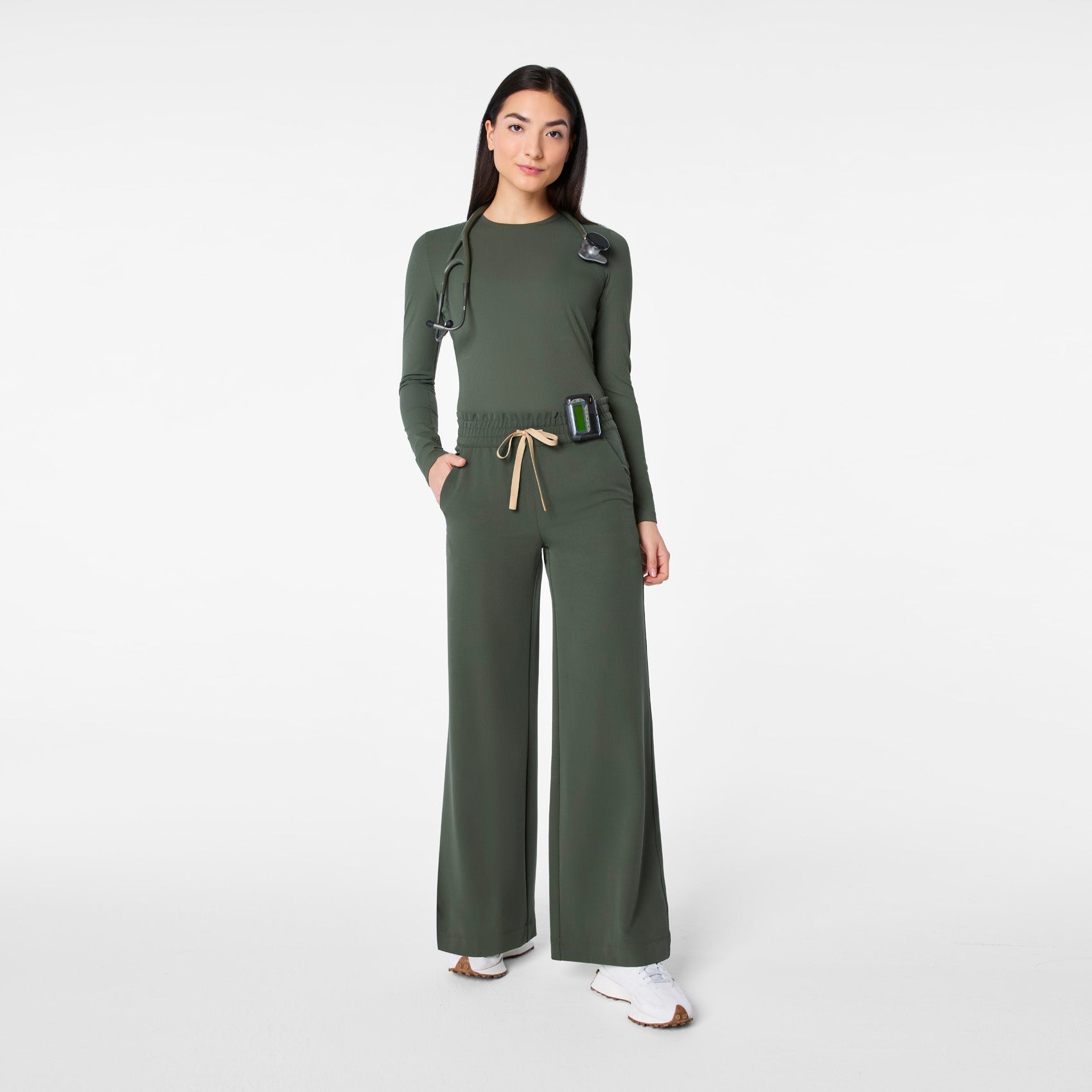 FIGS High Waisted Allison Ultra Wide Leg Scrub Pants - Image 2